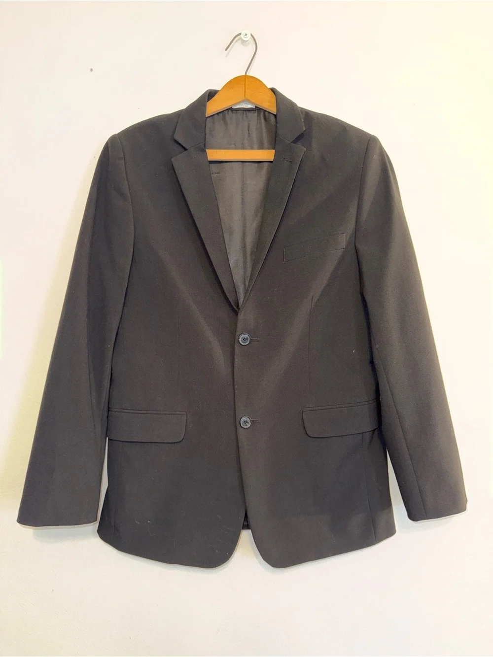 Calvin Klein Suit Jacket Single Breasted Boys Size 18 Black Blazer Wedding